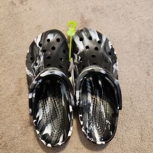 Baya Marbled Clog - Black and White